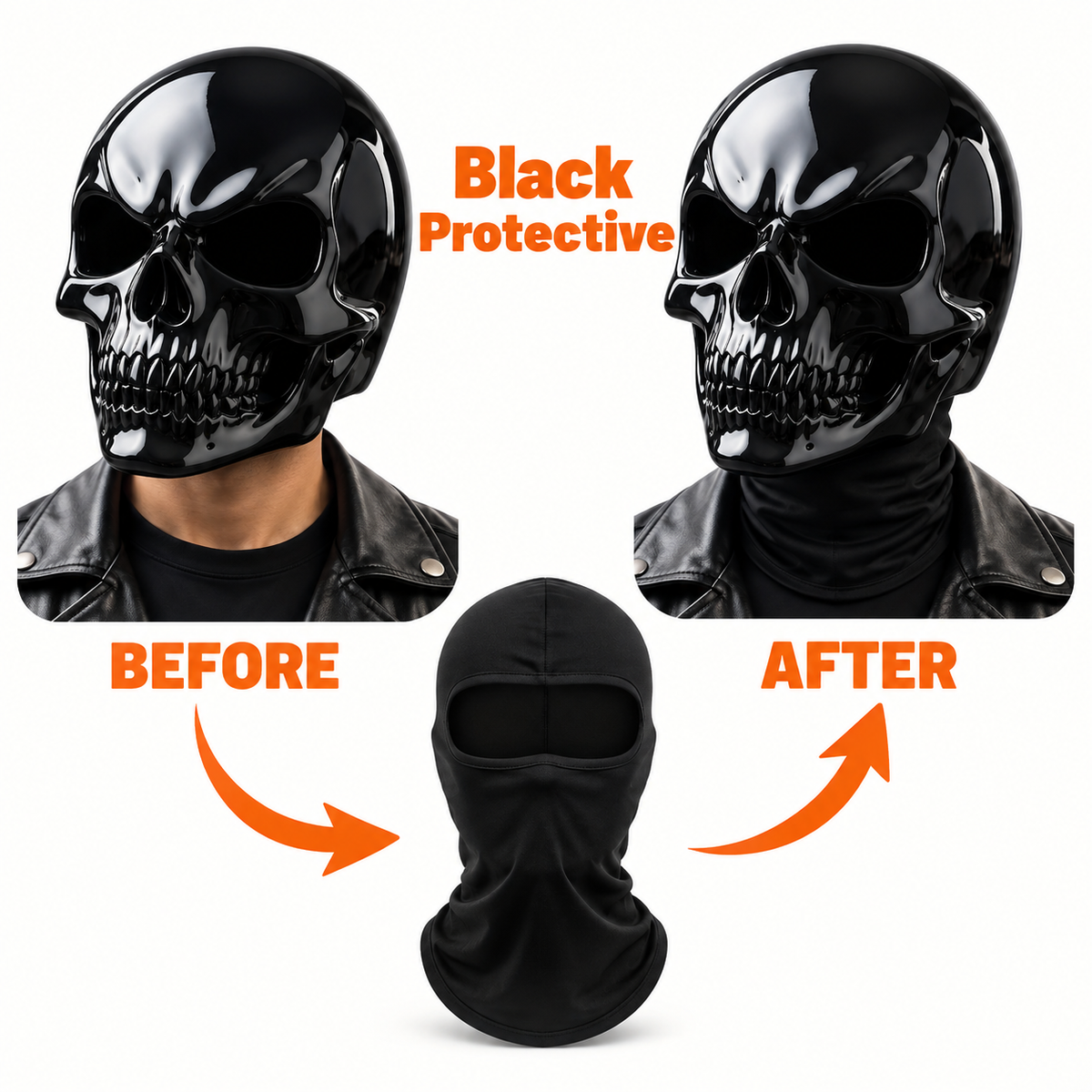 💀🏍️ Black Protective Balaclava