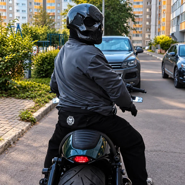 Motorcycle Helmet With a Skull Design